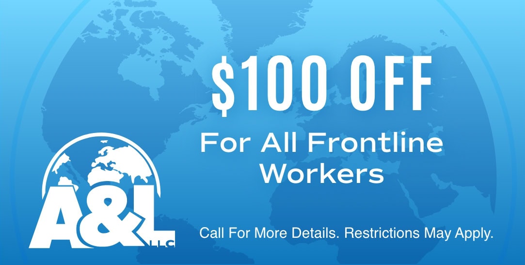 A&L HVAC & Plumbing discount for 0 off to all frontline workers. Call 865-856-8797 for more details.